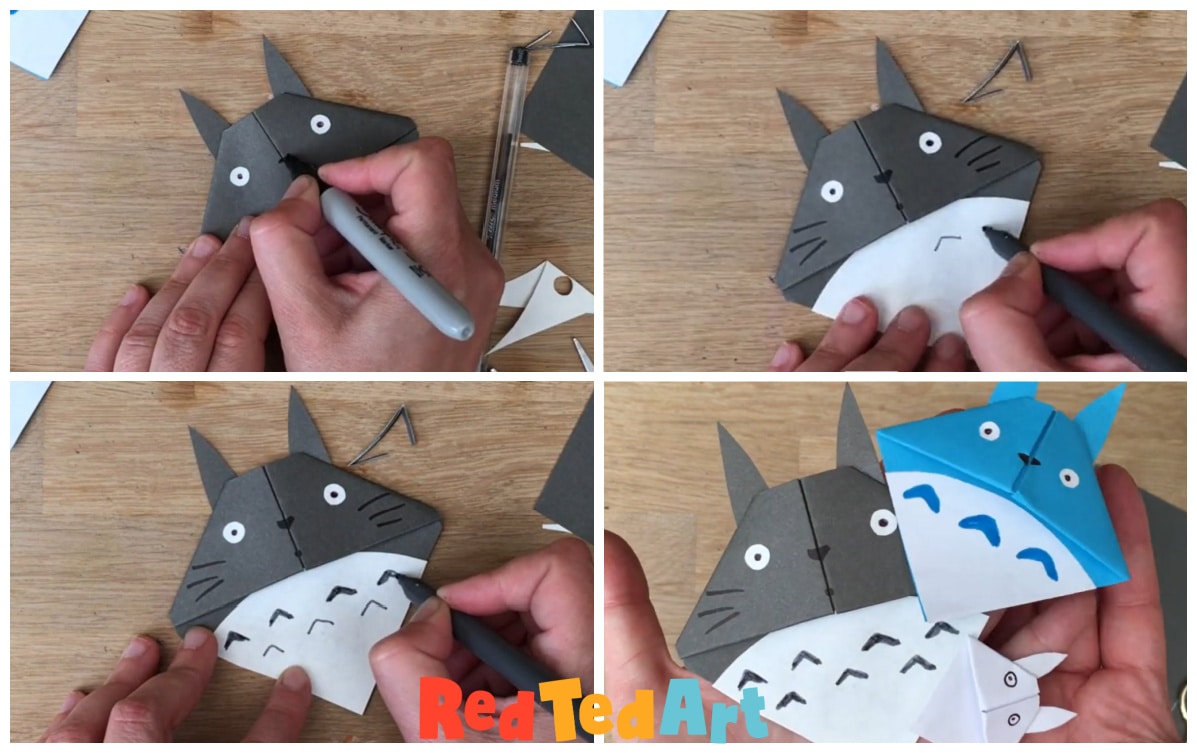 finished totoro bookmark corner
